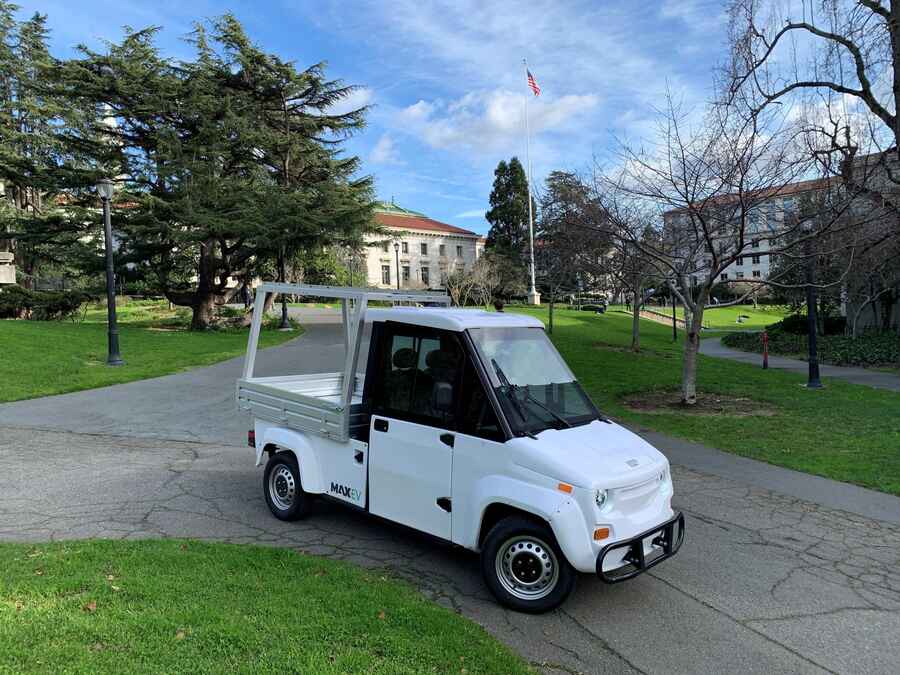 electric commercial utility vehicle on College campus