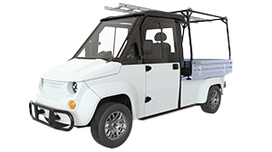 Max-EV White Low Speed Vehicle LSV with Ladder Rack