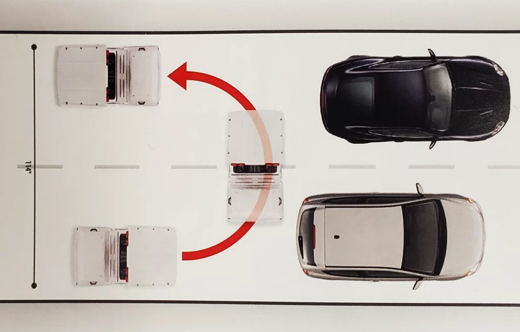 Diagram showing a tight turning radius